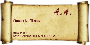 Ament Absa névjegykártya